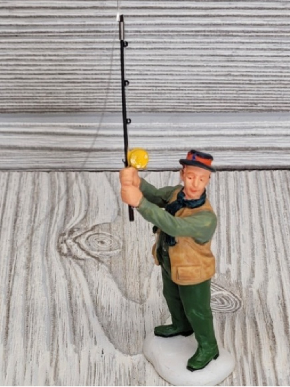 Whimsical Fisherman Holiday Figurine Pillow Accent - Green and Tan